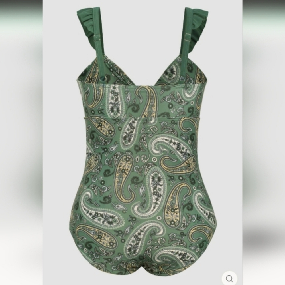 Hanna Nikole Women's Teddy V-Neck Knotted Bodice Swimwear. NEW! - Picture 6 of 7